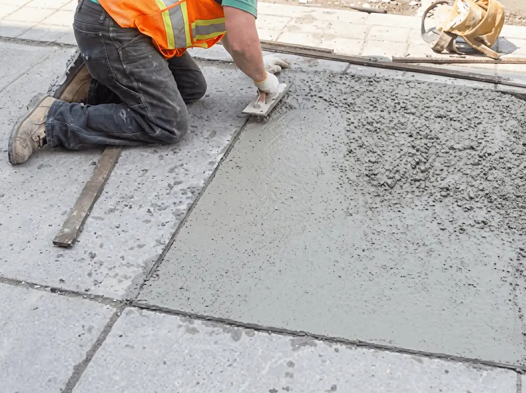 Professional repairing a concrete floor in Tampa, FL