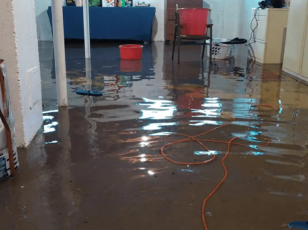Basement with boiler, cabinets and washing machine completely flooded in Tampa, FL